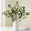 Planta Verde Artificial con Hoja Única de Árbol Banyan y Árbol de Té de Montaña, Planta de Rama Falsa Grande para Decoración del Hogar