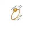 Corona de Corazón Rosa Camelia Anillo Abierto de Acero Inoxidable Anillo Dulce Fresco Esmalte Goteo de Aceite Anillo Anillo Anillo