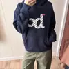 Sudadera con Capucha de Letra Americana para Mujer en Otoño e Invierno Forrada de Polar para Heattech y Relajarse, Holgada, Casual, a la Moda y Versátil