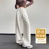 Pantalones casuales de ajuste ceñido con máscara, nuevo estilo otoño/invierno, forro polar, ropa de mujer, adelgazante, buena caída, deportes, para ir al trabajo, pierna recta, pierna ancha, pantalones de chándal