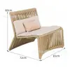 Sofá de ratán para exteriores nórdico, B&B exterior, patio, villa, jardín, balcón, silla individual de ratán para ocio, muebles