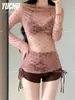 Traje de Banho Feminino Novo Estilo 2026 com Toque de Luxo, Conjunto de Três Peças para Férias e Fontes Termais, Moda Praia Pura e Sexy, Design Conservador de Manga Longa