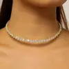 Conjunto de Duas Peças de Colar Gargantilha e Pulseira Zircônia Pérola Luxo Leve, Conjunto de Corrente para Clavícula Estilo Francês para o Dia a Dia, Acessórios para Noiva