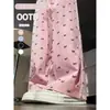 Pantalones de Pierna Ancha con Lazo para Mujer, Nuevo Estilo Primavera/Verano, Pantalones de Dormir con Doble Bolsillo, Cintura Alta Casual Rectos Sueltos Pantalones Yamamoto
