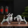 Potente Figura de Vaca de Cerámica para Atraer Riqueza, Adecuada para Sala de Estar, Vestíbulo, Escritorio de Oficina, Gabinete de Vino y Decoración de Entrada