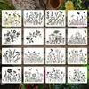 Popular Transfronterizo Juego de 16 Piezas de Plantillas Florales y de Hojas para Pintura en Spray y Estampado DIY Infantil