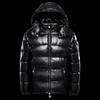 Chaqueta acolchada de algodón al por mayor transfronteriza cara brillante negra para hombres y mujeres parejas abrigo talla grande con capucha forro polar engrosado comercio exterior transfronterizo en stock