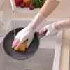 Novas luvas de lavar louça para todas as estações para mulheres, grossas, à prova d'água, duráveis, adequadas para tarefas domésticas, uso na cozinha, lavagem de vegetais e lavagem de roupas; feito de borracha, látex ou plástico