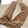 Pantalones Cálidos de Coral de Doble Cara para Mujer, Pantalones tipo Linterna con Puño, Amigables con la Piel, Cálidos, Se Pueden Usar al Aire Libre o como Pijama en Casa, Ventas Directas de Fábrica