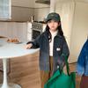 Chaqueta Infantil 2026 Estilo Invierno Niños y Niñas Estilo Coreano Chaqueta de Mezclilla Degradada Top Holgado de Solapa Forrado de Borrego para Niños