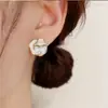 Novedad Pendientes de Borla de Flor de Camelia Blanca para Mujer Lujo Ligero Elegantes Pendientes Versátiles Diseño de Nicho Pendientes Avanzados