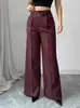 Calça Social Feminina Casual Elegante para o Trabalho, Cintura Alta, Corte Reto Solto, Nova Coleção Outono/Inverno 2025, Europeia e Americana Transfronteiriça