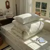 Juego de Tres Piezas de Sábanas para Litera de Estudiante, Funda de Edredón de Algodón Puro, Juego de Cuatro Piezas de Funda para Colchón Individual de Dormitorio, Imprescindible para el Inicio de Clases