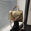 2024 Nuevo Bolso Cuadrado Pequeño Moda Femenina Texturizado Portátil Bolso Kelly Hombro Cruzado Bolso Popular para Viajeros de Este Año