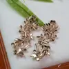 Estilo Antigo Cobre Fundido DIY Acessórios Hanfu Galho de Árvore Galho de Flor Azul Queimado Base de Imitação de Esmeralda Grampo de Cabelo Acessório de Cabelo Materiais