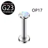 Joyería para Piercing de Aleación de Titanio G23 Transfronteriza con Rosca Interna Ópalo Forma de T Fondo Plano F136 Perforaciones para Labios Perforaciones para Orejas Perforaciones para Cartílago de Oreja