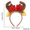Faixa de Cabeça para Decoração de Natal Faixa de Cabeça Acessórios de Cabelo para Festa de Natal Infantil Antlers Cartoon Estéreo Sino na Faixa de Cabeça