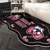 Alfombra de suelo de cachemira sintética con forma de caricatura, estilo femenino, para dormitorio, antideslizante, resistente a la suciedad, suave y agradable para la piel, adecuada para ventanales