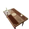 Tapete para mesa de centro de sala de estar em PVC com impressão oca estilo chinês, à prova d'água e de óleo, toalha de mesa lavável, personalizável