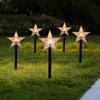Luzes Solares de Chão Transfronteiriças Pátio Árvore de Natal Estrela de Cinco Pontas Floco de Neve Muletas Iluminação Decorativa Cordão de Luzes LED