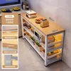 Estantería de Almacenamiento para Cocina Estilo Nórdico de Pie Estantería de Almacenamiento de Microondas de Varias Capas Estante Multifuncional para Utensilios de Cocina