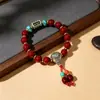 Pulseira original de vidro estilo étnico tibetano, contas nepalesas vintage, design de nicho, acessório cultural versátil e requintado