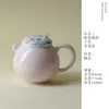 Pintado a Mano Pura con Mariposas y Flores, Alto Valor Estético, Juego de Té de Hada con Color Bajo Esmalte, Exquisita Tetera Pequeña de Capacidad Individual para Una Persona