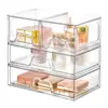 Caja de almacenamiento de cosméticos transfronteriza, almacenamiento transparente de acrílico tipo cajón para medicamentos y papelería, almacenamiento de escritorio apilable