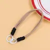 Muñeca de Cuerda Tejida Llavero de Cuerda Relleno Cadena Doble Capa para Teléfono Móvil Mosquetón de Nylon Accesorios Colgantes Hechos a Mano para Teléfono Móvil