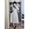 Em Estoque Vestido Japonês Doce de Renda Primeiro Amor com Capa de Renda Elegante Saia Patchwork com Laço e Temperamento