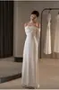 Vestido de Casamento Leve de Um Ombro 2026 Novo Modelo de Comércio Exterior Aliexpress Cetim Francês Noivado e Registro Vestido Branco