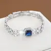 Bestseller transfronteiriço: Pulseira de zircônia quadrada geométrica de alta qualidade, simples e elegante, versátil para o uso diário, pulseira feminina de cobre puro