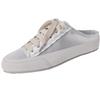 Zapatos Casuales Blancos de Satén sin Cordones para Mujer, Cómodos Zapatos Mocasines de Punta Redonda con Suelas Gruesas y Tenis con Cordones