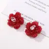 Vigor menina Joker pérola rosa rosa diy feito à mão frisado cocar acessórios para cabelo brincos material atacado