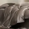 Conjunto de cama minimalista italiano de cor sólida de alta qualidade, cetim de proteína de seda, 100% algodão, amigável à pele, conjunto de quatro peças de algodão de fibra longa 2