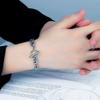 Pulseira Minimalista Europeia e Americana Personalizada Simples de Aço Titânio com Fecho de Imã Dupla Camada para Homens e Mulheres Moda Hip-Hop Joia Estudantil Tendência