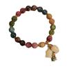 Nova Pulseira de Pedra Natural Turmalina Colorida Ins Nicho Pingente Orquídea Suzuki Pulseira Ruyi Transfronteiriça Namorada para Homens e Mulheres