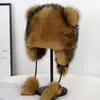 Adorable Gorro de Lana con Orejas de Oso para Niños Estilo Nuevo Gorro de Protección para Orejas de Piel de Zorro Invierno Cálido Espesado Felpa Gorro Lei Feng