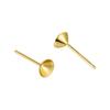 Pendientes sin aguja de copa cónica de plata de ley S925 Soporte vacío Accesorios para pendientes DIY Piedra con forma de strass Mesa vacía Chapado en oro K