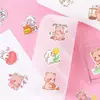 100 versión coreana de lindos stickers de conejito y oso corazón de chica material para diario stickers decorativos para funda de teléfono móvil