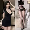 Lencería Sexy, Uniforme Sexy, Pijama de Tentación, Deseo Puro, Senos Pequeños, Espalda Descubierta Cruzada Grande, Conjunto de Falda de Cadera para Discoteca para Mujeres