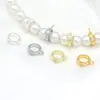 Chapado conservador de color oro real de 18k incrustado con diamante tres pasos con colgante anillo de diamante de agujero grande cuenta espaciadora colgante de pulsera accesorios de joyería DIY C44