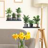 Estante de Almacenamiento Artificial con Maceta de Planta Pintada de Verde Fun-F790 Pegatina Decorativa de Pared de Fondo para Dormitorio Estudio Sala de Estar Hogar