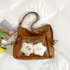 Mochila transparente estilo lazo japonés para mujer, adecuada para clases temáticas de anime y para ir al trabajo, gran capacidad, de hombro/bandolera/mochila