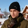 Gorro Aoteng para Hombre Nuevo Otoño e Invierno Esquí Lana Forrado de Felpa Cálido Algodón Deporte al Aire Libre Tejido