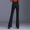 Pantalones Negros de Cintura Alta Adelgazantes Micro-bota para Mujer Otoño/Invierno 2026 Nuevos Tallas Grandes con Más Terciopelo Pantalones Largos Flare para Gorditas MM Temperamento