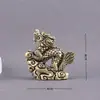 Latón Retro Doce Animales del Zodiaco Dragón Nube Propicia Dragón Adornos Jugando con Perlas Dragón Decoración de Escritorio de Oficina Arte de Cobre Adornos Manualidades