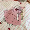 Juego de ropa de cama de cuatro piezas de algodón puro, engrosado, grado A, con cepillado, bordado con aplicación de dibujos animados, con funda de edredón de algodón puro y juego de tres piezas, disponible en tamaños de 1,5 m y 1,8 m