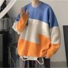 Suéter Masculino Outono e Inverno Solto Casual Versátil Estilo Coreano Moda Tricô Costurado Lançamento Moda Hong Kong Marca Elegante Jaqueta Suéter