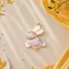 Accesorios de brocado Song estilo chino, colgante del zodiaco conejo, collar cultural y creativo hecho a mano para DIY, decoración para coche y bolsa, venta al por mayor